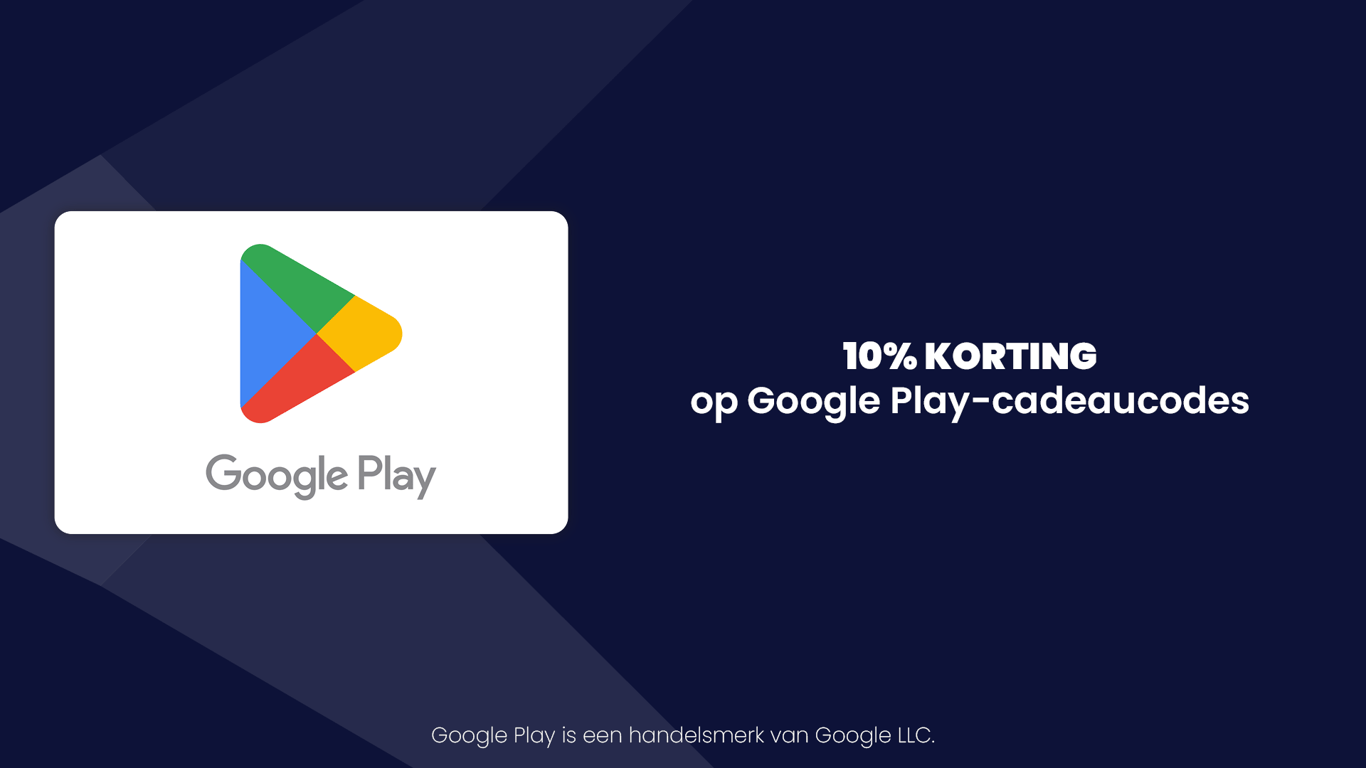 10% korting op Google Play kaarten