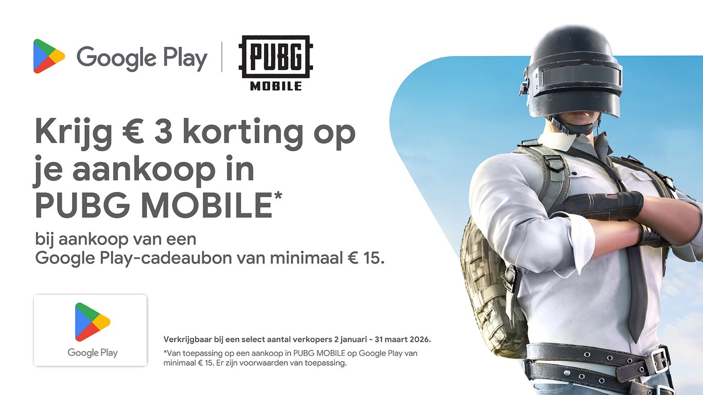 Extra voordeel in PUBG Mobile met Google Play tegoed